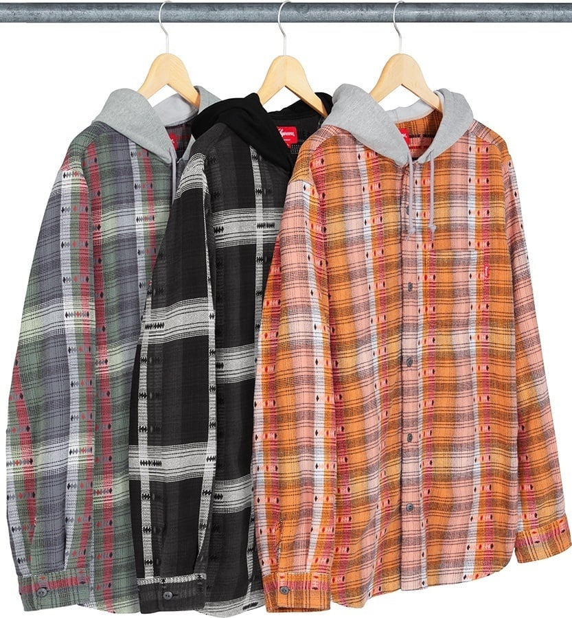 Hooded Jacquard Flannel Shirt